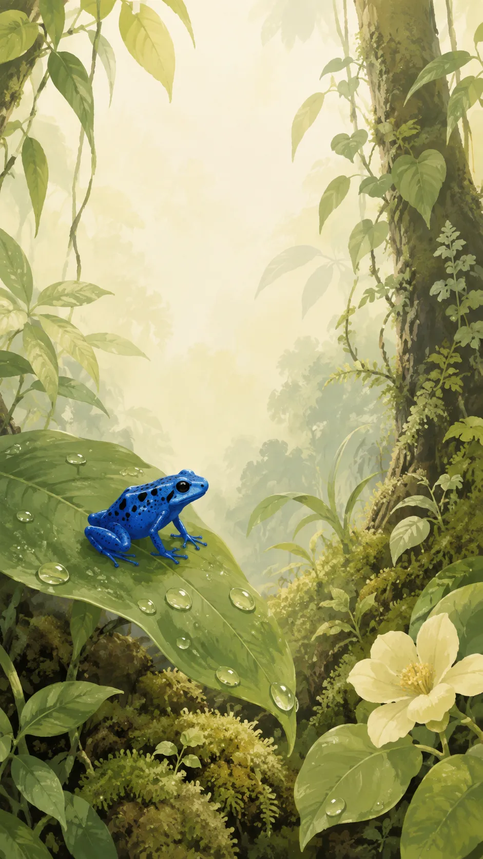 Blue Dart Frog — a free Blue Poison Dart Frog (Azureus) wallpaper (Electric cobalt on the rainforest floor.)