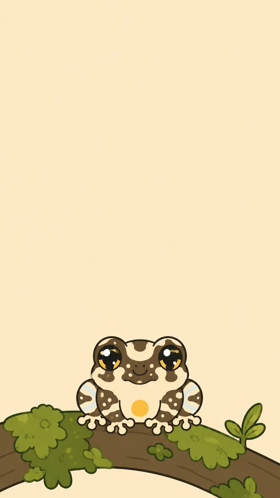 Kawaii Amazon Milk Frog — a free Amazon Milk Frog wallpaper (Cream-and-brown, up in the leaves.)