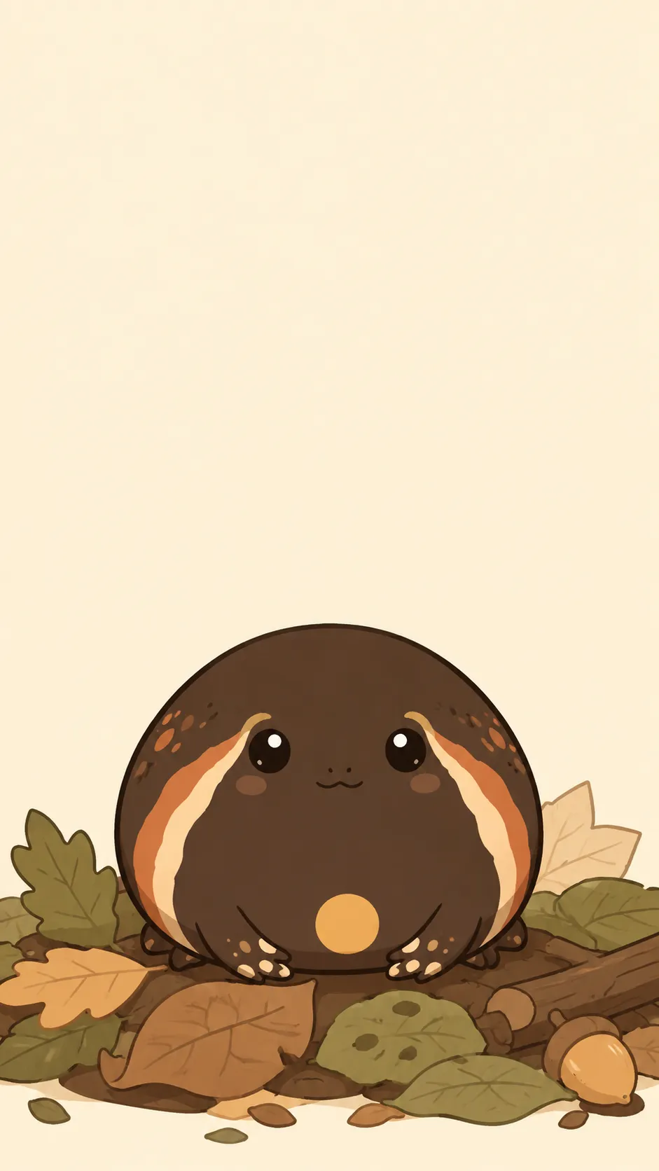 Kawaii Painted Frog — a free Asian Painted Frog wallpaper (A round bubble frog with cream stripes.)