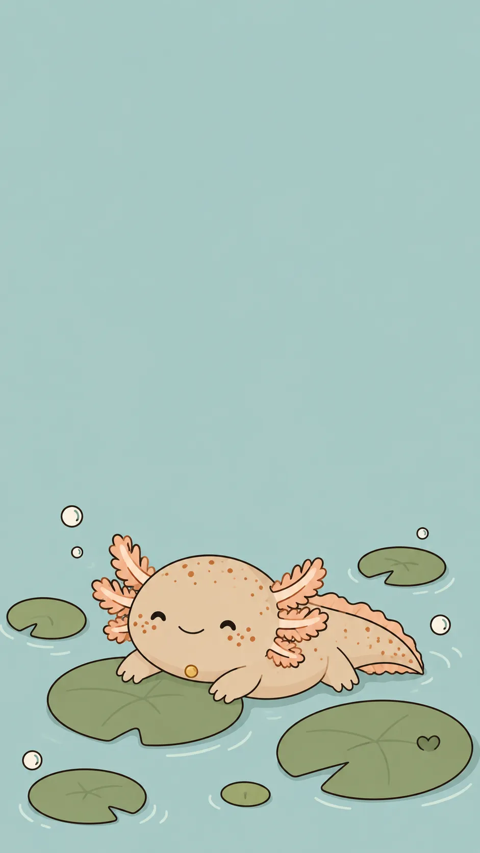 Kawaii Copper Axolotl — a free Axolotl wallpaper (Soft warm copper freckles.)