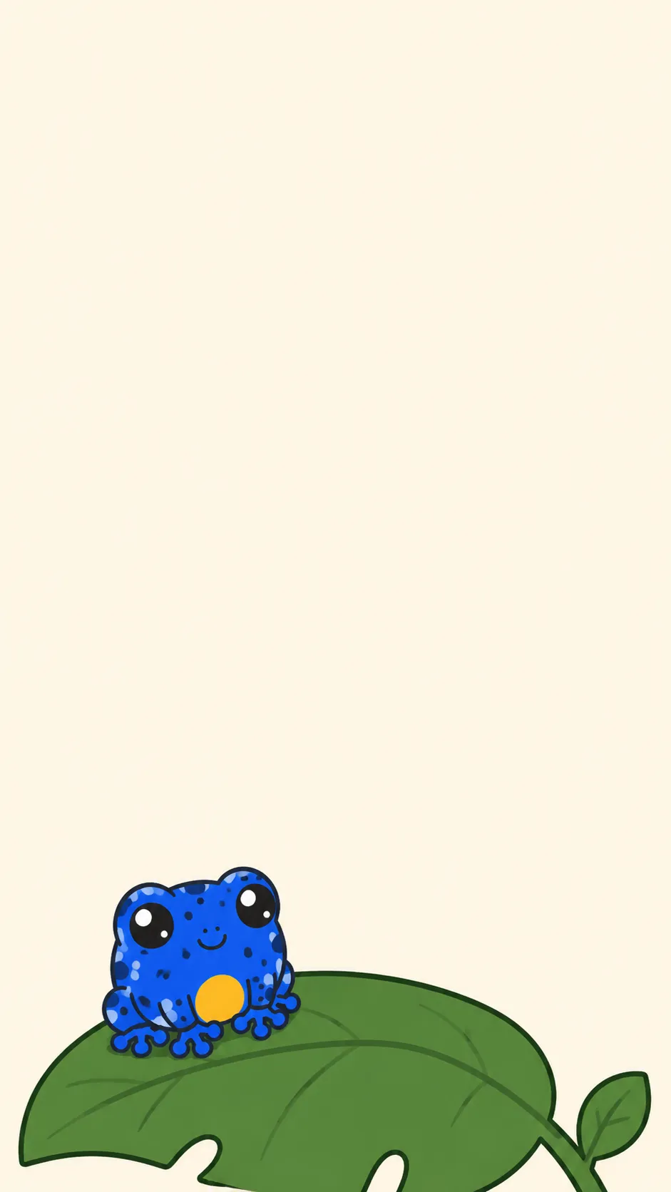 Kawaii Blue Dart Frog — a free Blue Poison Dart Frog (Azureus) wallpaper (A tiny cobalt jewel.)