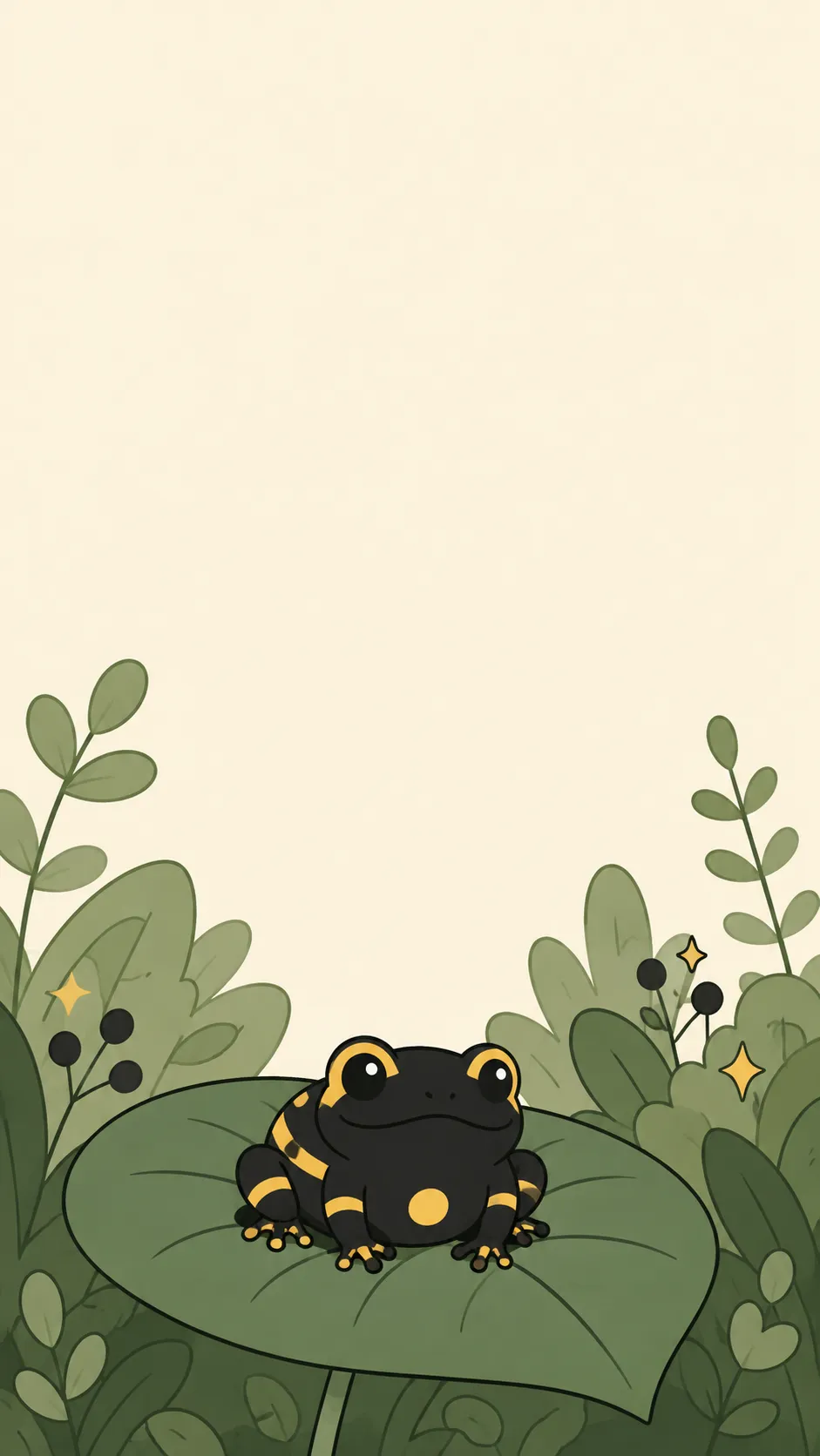 Kawaii Bumblebee Dart Frog — a free Bumblebee Poison Dart Frog wallpaper (Black-and-gold like a little bee.)