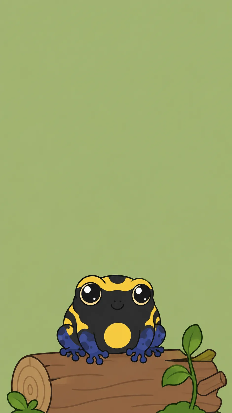 Kawaii Dyeing Dart Frog — a free Dyeing Poison Dart Frog wallpaper (Bold yellow and blue.)
