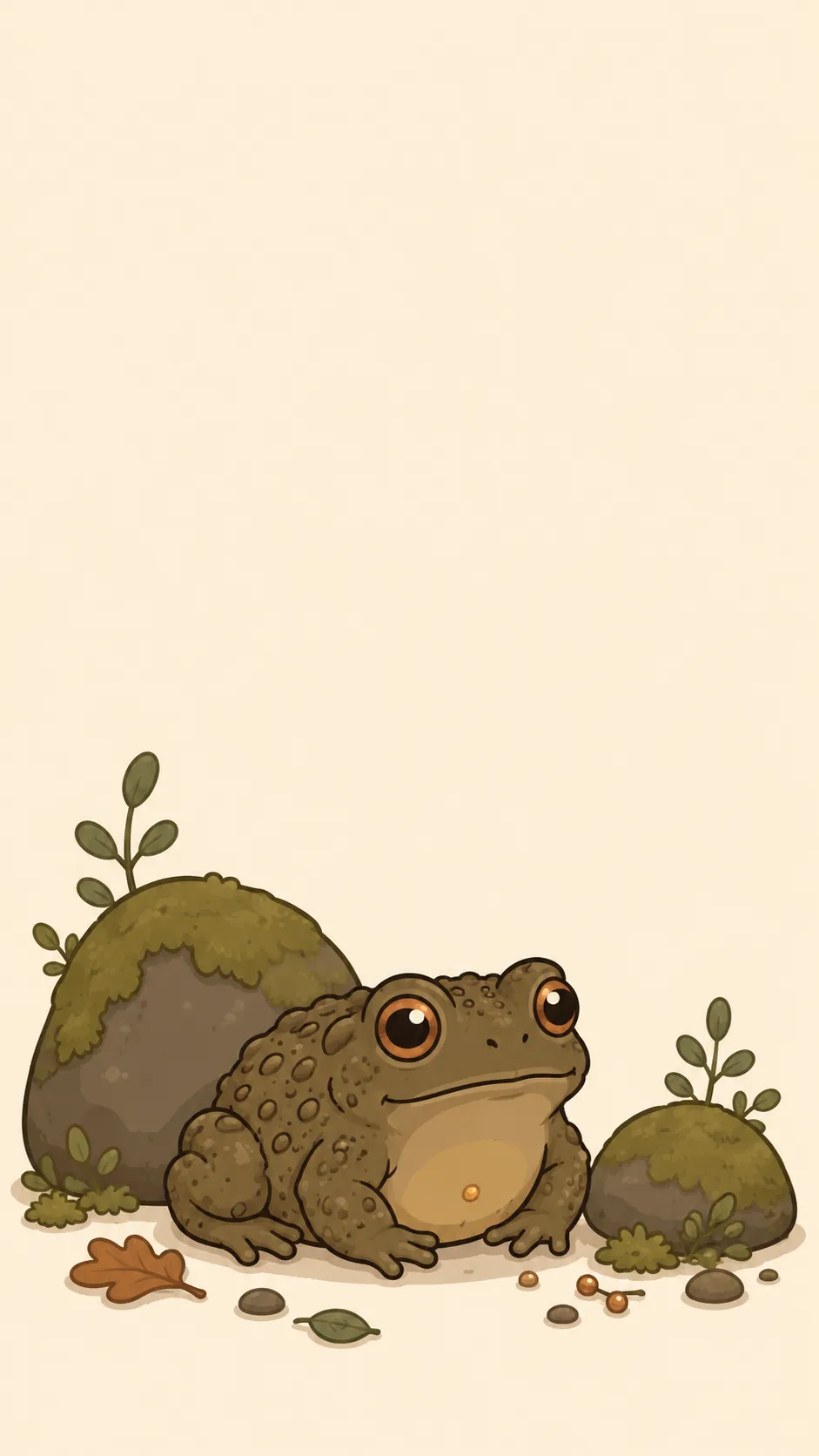 Kawaii Common Toad — a cozy frog wallpaper