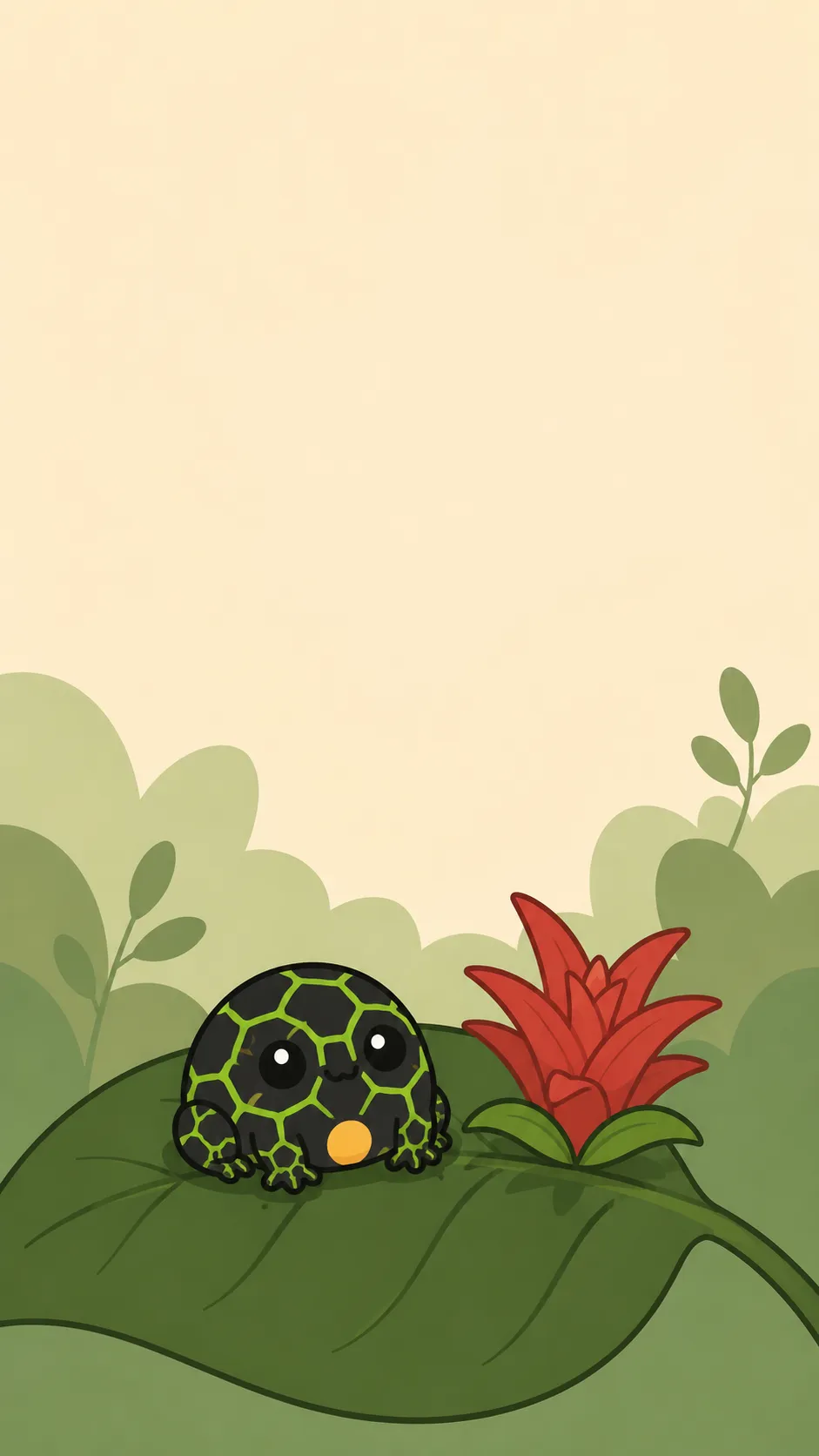 Kawaii Mimic Dart Frog — a free Mimic Poison Dart Frog wallpaper (A tiny thumbnail with a lime net.)