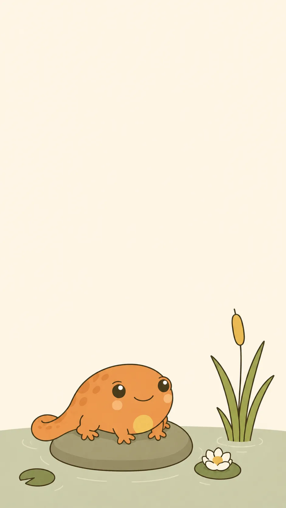 Kawaii Newt — a free Eastern Newt wallpaper (A gentle little wanderer.)
