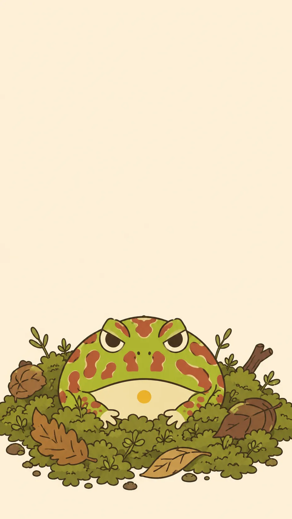 Kawaii Pacman Frog — a free Pacman Frog wallpaper (A round, grumpy-cute ambush frog.)