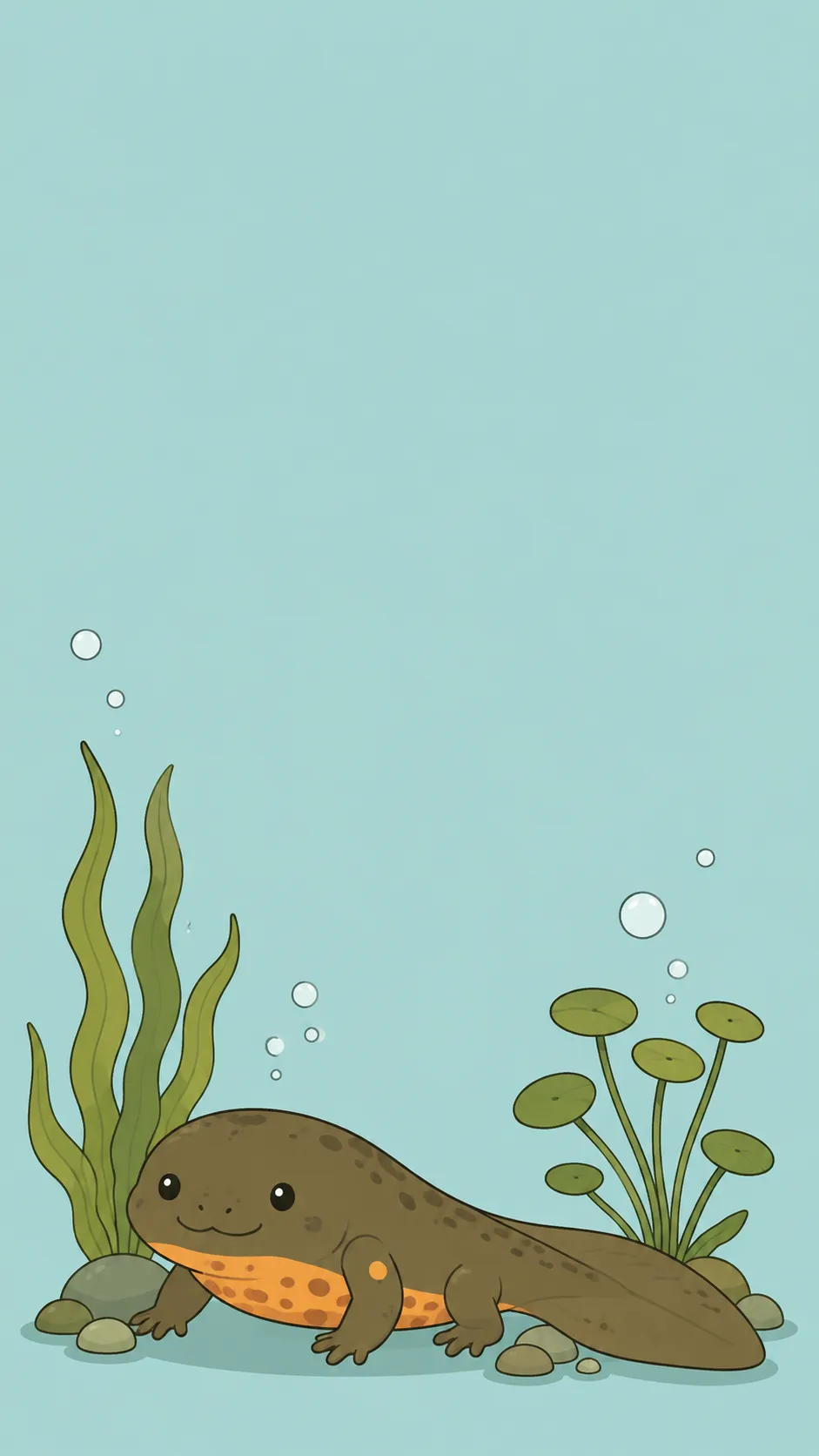 Kawaii Paddletail Newt — a free Paddletail Newt wallpaper (A stocky aquatic newt with a paddle tail.)