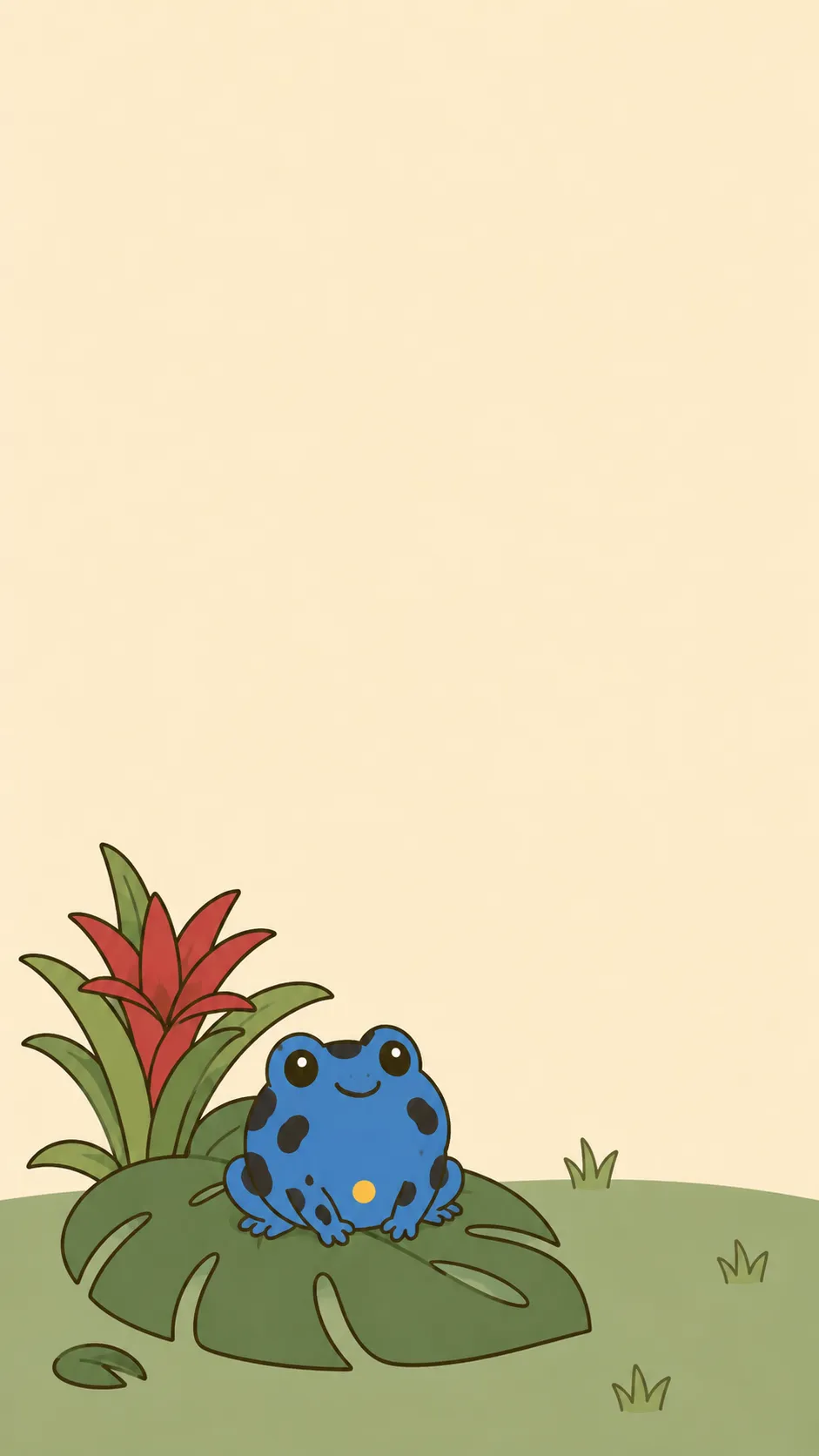 Kawaii Dart Frog — a free Blue Poison Dart Frog (Azureus) wallpaper (A tiny bold jewel of a frog.)