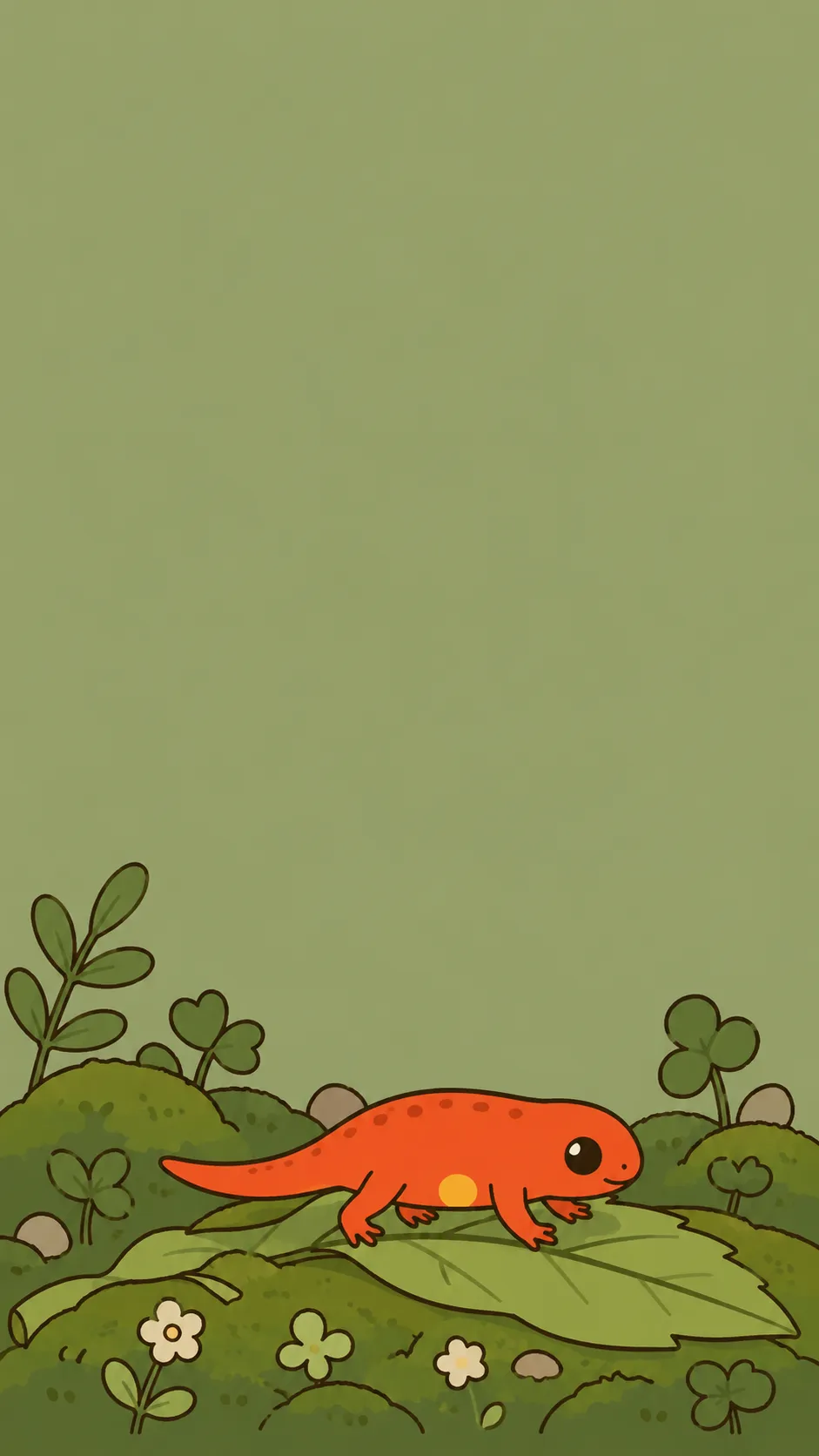 Kawaii Red Eft — a free Eastern Newt wallpaper (The bright orange land stage.)