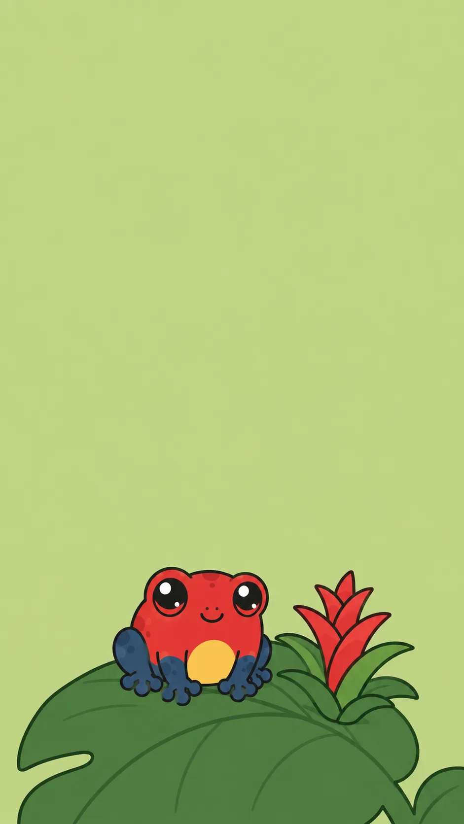 Kawaii Strawberry Dart Frog — a free Strawberry Poison Dart Frog wallpaper (Little red 'blue-jeans' frog.)