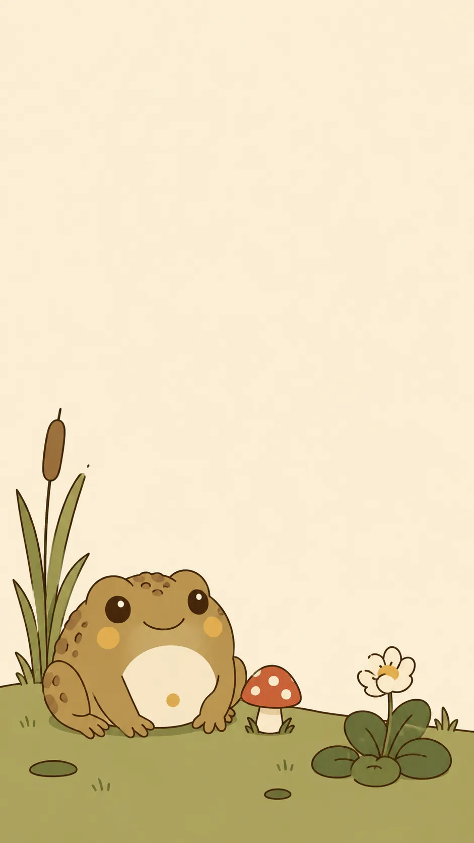 Kawaii Toad — a cozy frog wallpaper