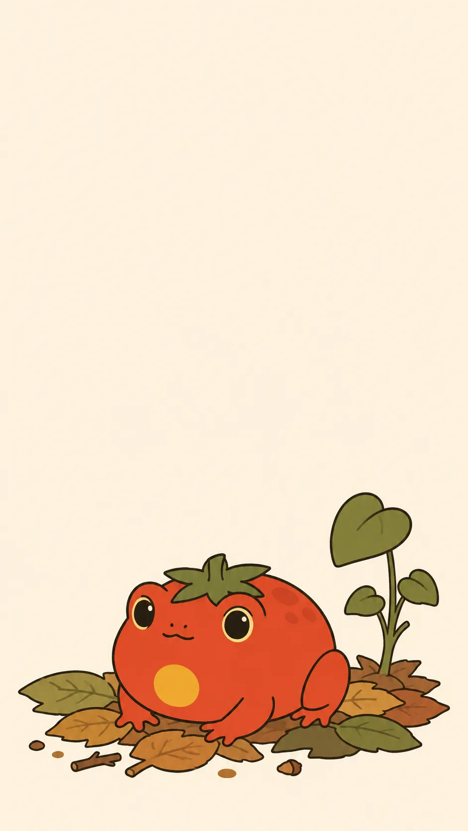 Kawaii Tomato Frog — a free Tomato Frog wallpaper (A round, ripe-red little frog.)