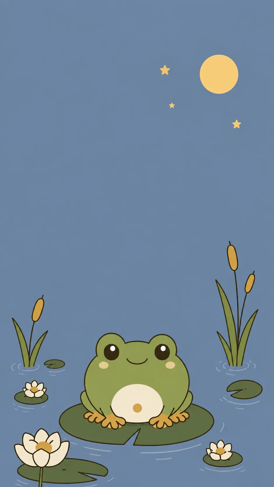 Kawaii Tree Frog — a free Red-Eyed Tree Frog wallpaper (A little frog under a little moon.)