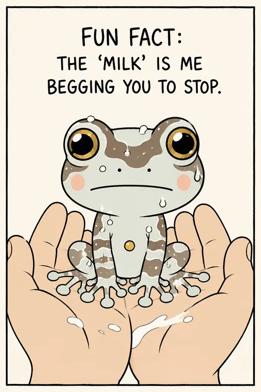 A cozy Bognook cartoon of the Amazon Milk Frog.